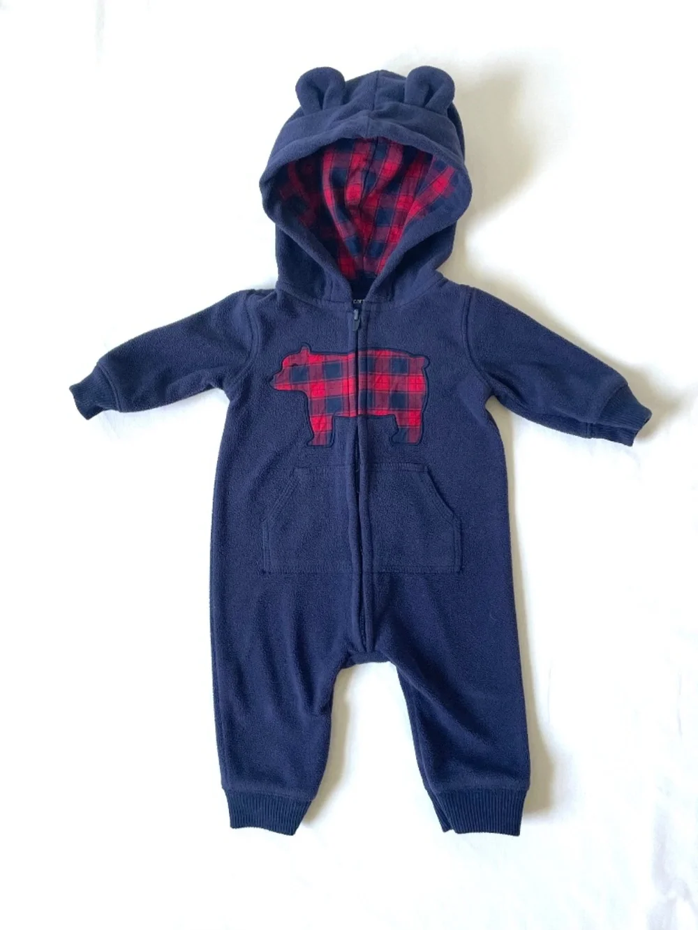 Kids Baby Boy 3M Warm Fleece Infant Romper Jumpsuit Hooded Outfit